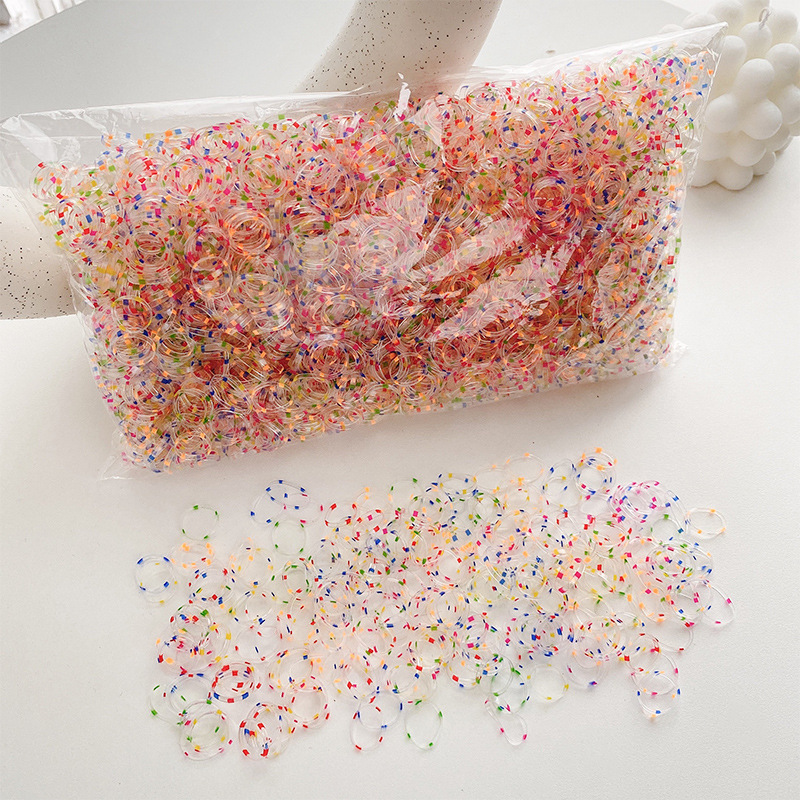 Picture of Children's headdress disposable rubber band women's black hair band high elastic hair rope hair accessories do not hurt hair rope wholesale