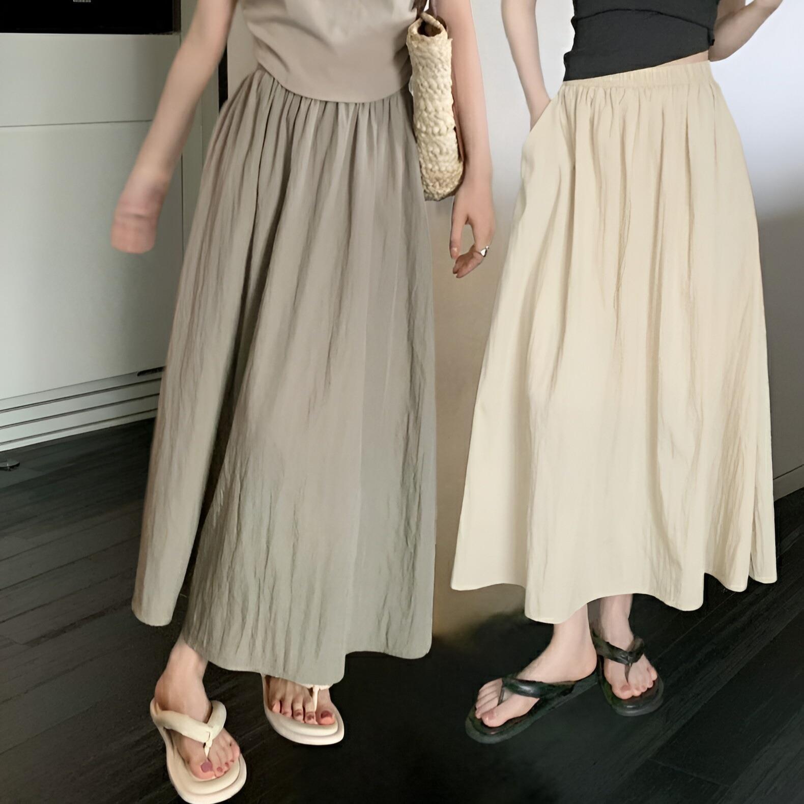Nalifen new Japanese Zen Yamamoto style lazy texture Tencel linen skirt Yamamoto A- line skirt