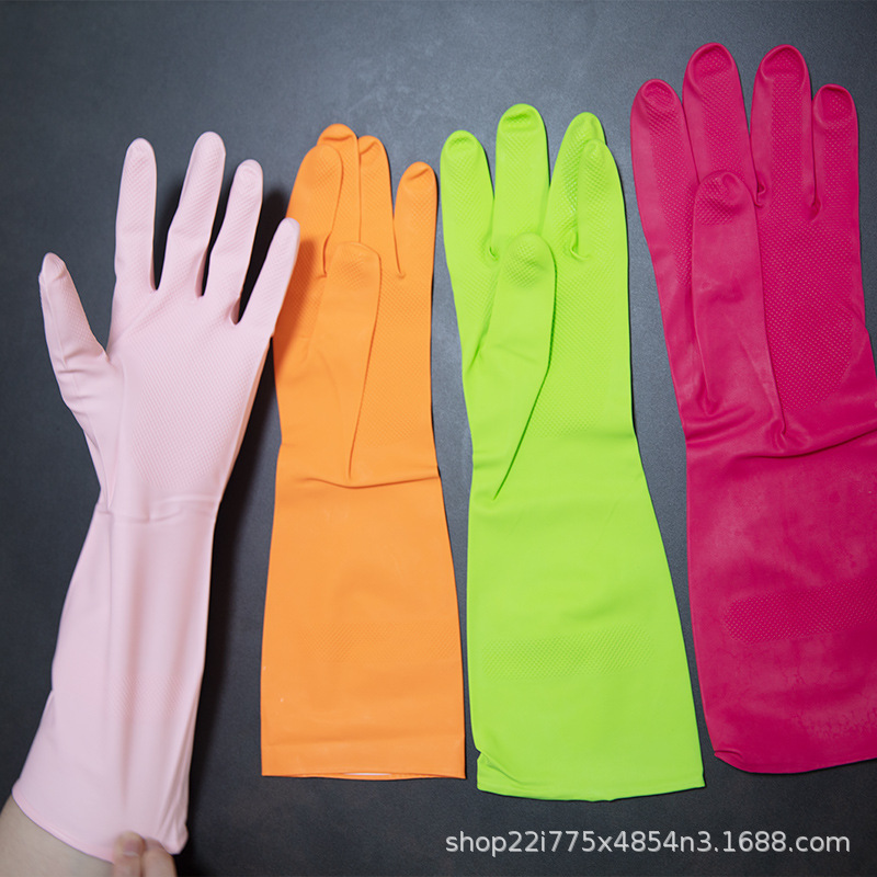 Picture of Dongtao 6300 Cleaning Household Dishwashing Kitchen Durable Housework Laundry Clothes Cooking Women's Synthetic Rubber Nitrile Gloves