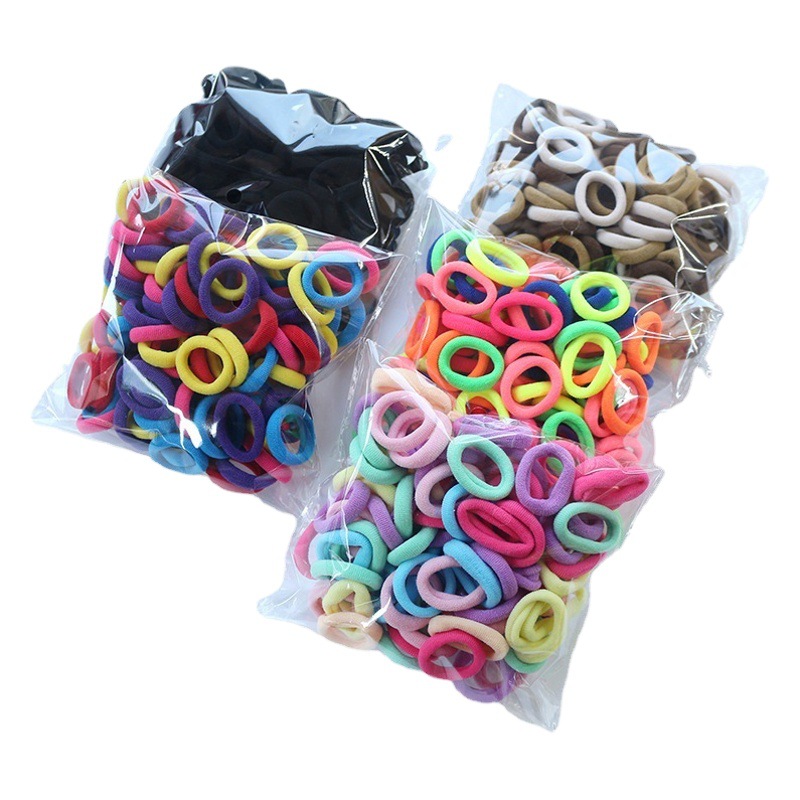 2023 new small children's candy color hair ring baby girl does not hurt the hair rope color towel ring rubber band wholesale