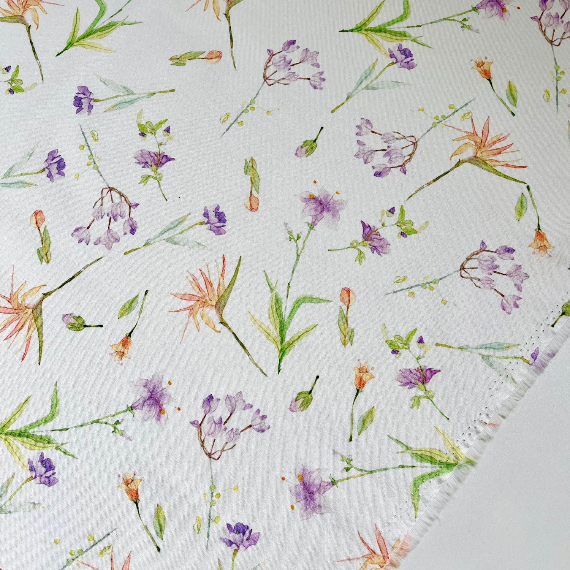Picture of Small Floral Cotton Twenty Cotton and Linen Fabric Digital Printing Children's Clothing Shirt Hanfu New Chinese Clothing Noodles