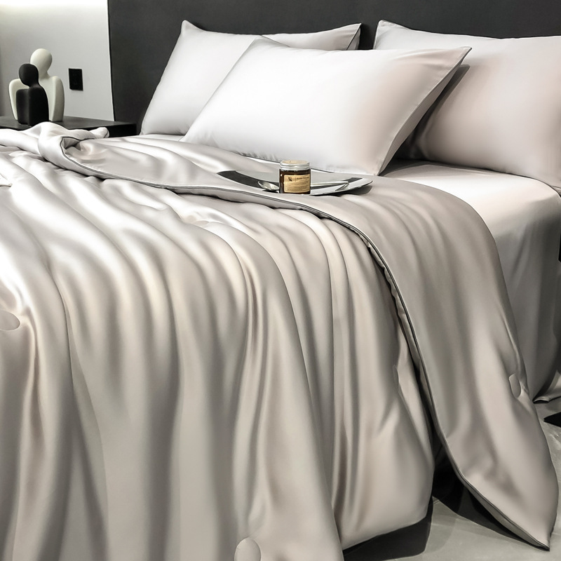 Picture of Class A Lyocell Fiber Tencel Summer Quilt Four-piece Superior Air-conditioning Quilt Summer Cool Quilt Core Machine Washable Thin Quilt