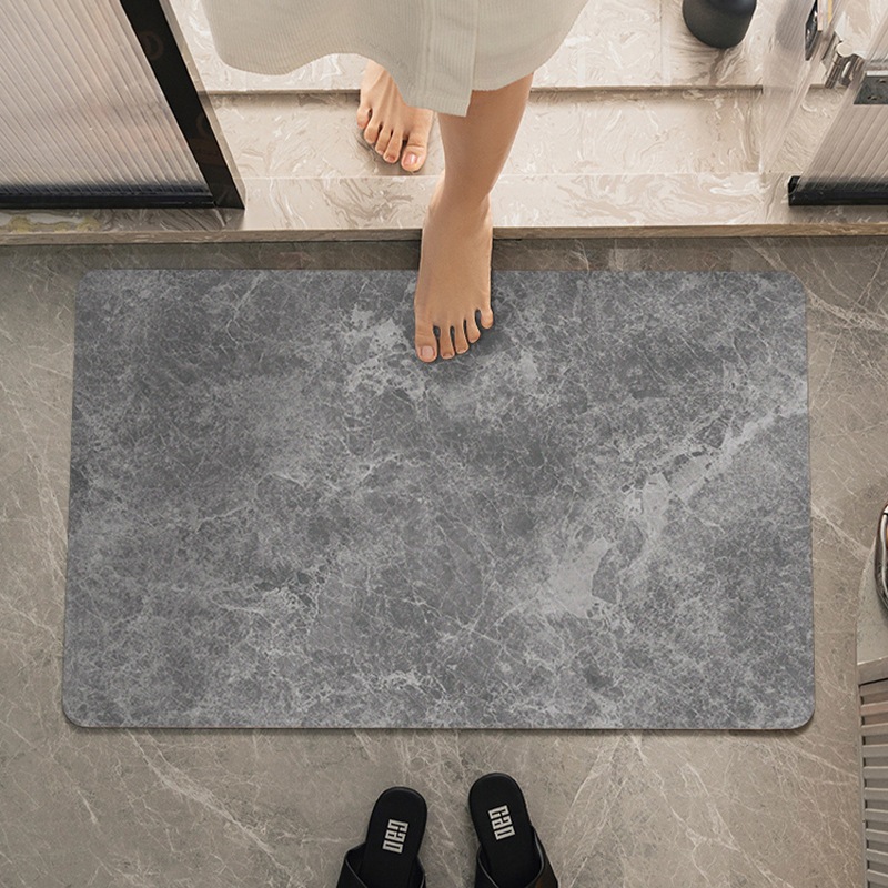 Picture of Simple Diatom Mud Thickened Cushion Absorbent Mat Bathroom Door Mat Quick-drying High-end Bathroom Floor Mat Non-slip