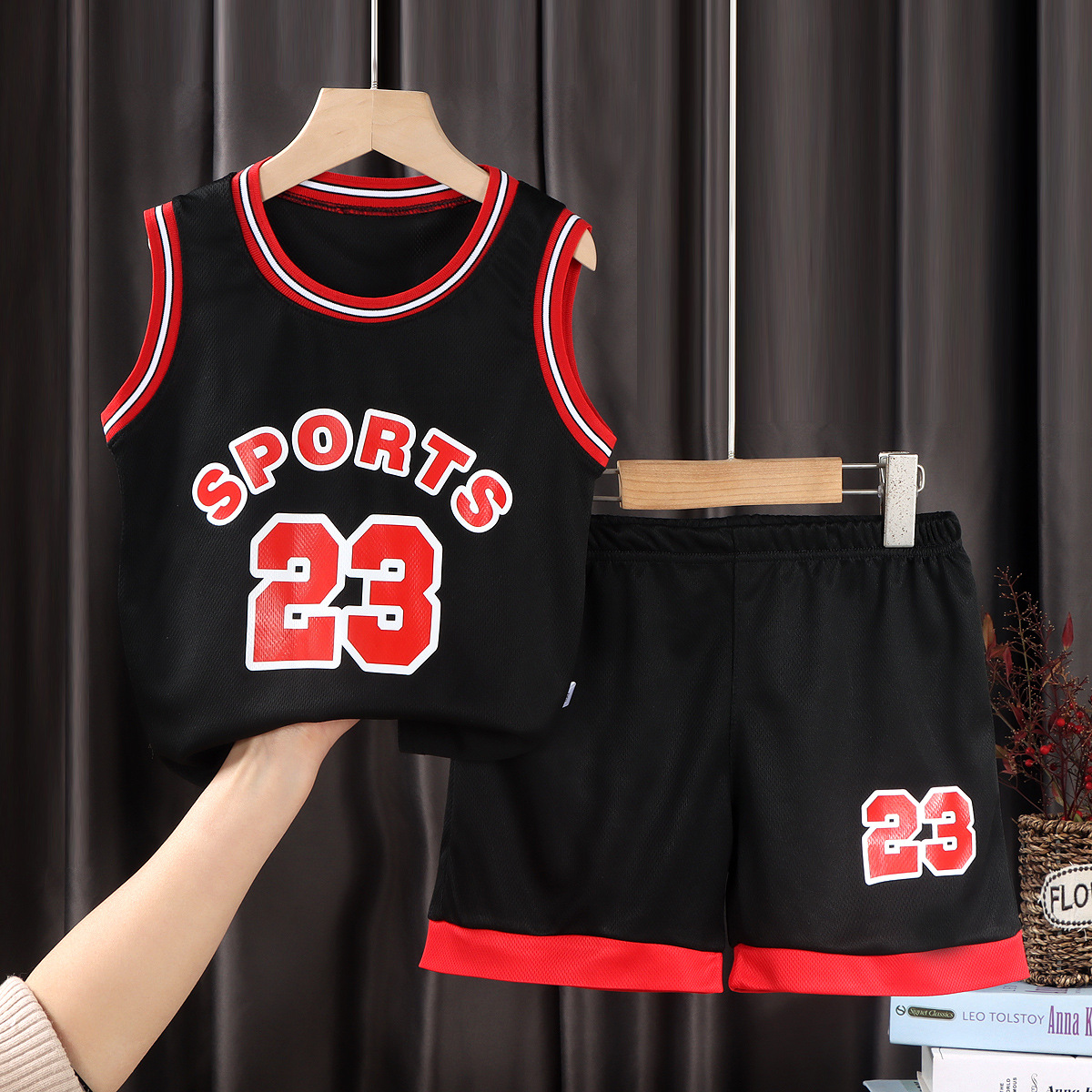 Picture of Category a New Basketball Uniform Set, Big Children's Sports Suit, Basketball Vest Suit, Sports One-Piece Generation