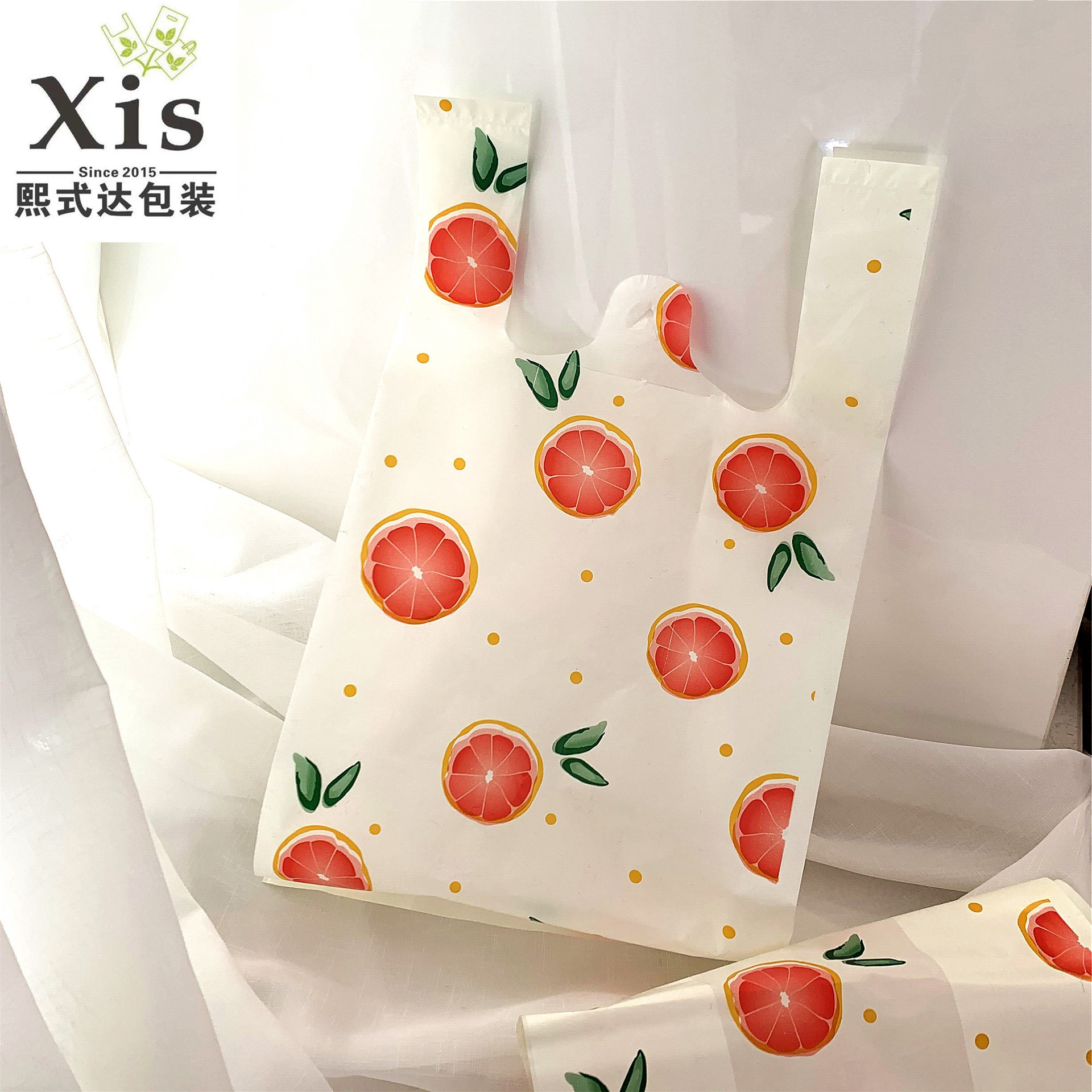 Net red fruit series grapefruit plastic vest bag universal take-out handbag 5 packs 6 packs in stock