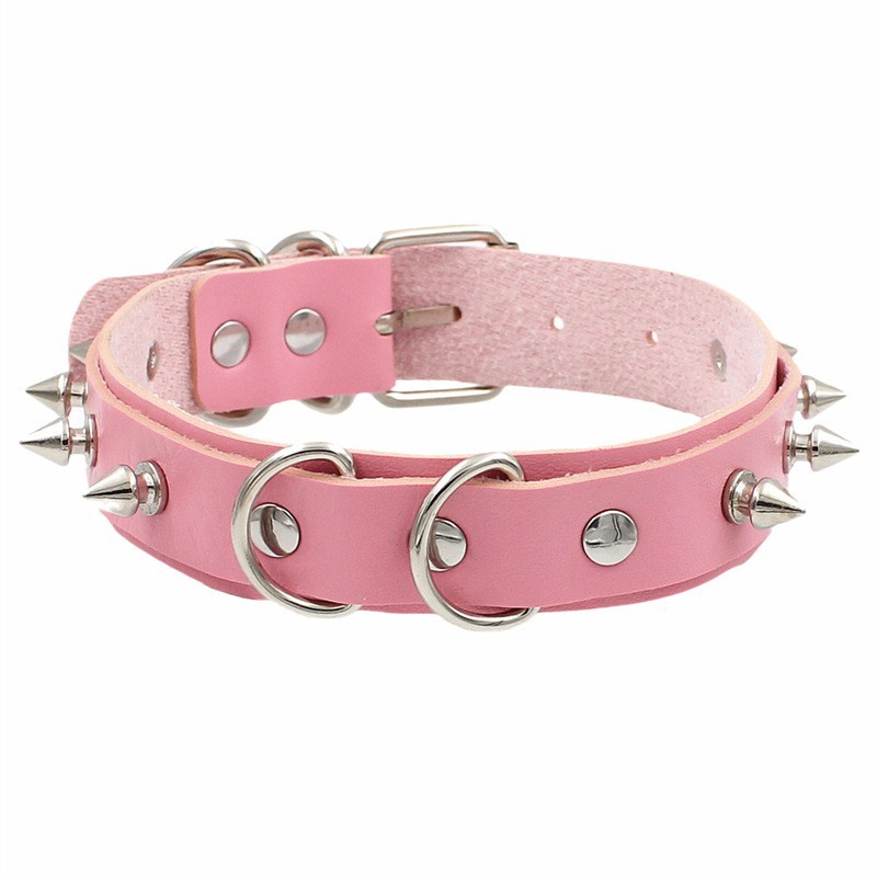 Picture of European and American Exaggerated Adult Sex Products Rivet Collar Flirting Necklace Neck Neck Set Dog Slave Special Traction Rope Set