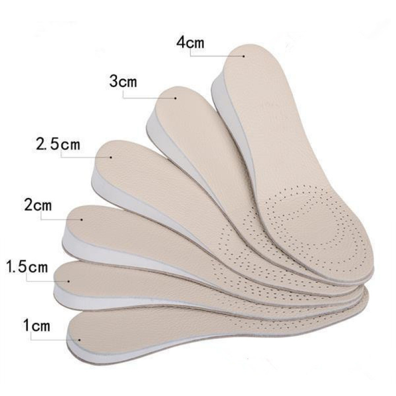 Inner heightening insole, genuine leather cowhide women, breathable, sweat-absorbing, anti-odor, invisible heightening insole, leather shoes, men do not tire their feet centimeters