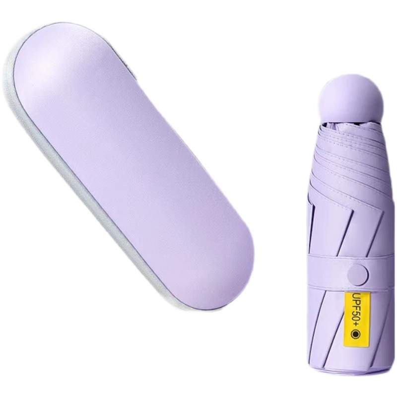 Five-fold Umbrella Mini Portable Pocket Capsule Umbrella Umbrella Women's Sunshade and Sunscreen UV Protection Sun Umbrella
