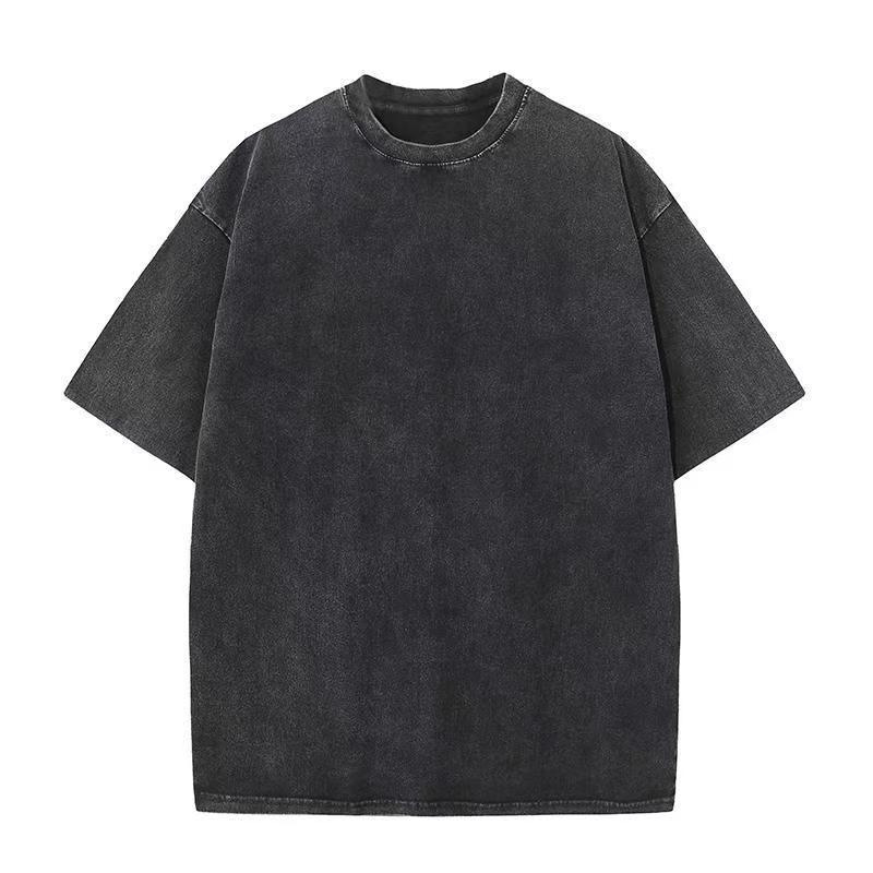 Cross-border SHEIN autumn hot sale new washed and distressed 230g cotton T-shirt sports casual top cool hip-hop