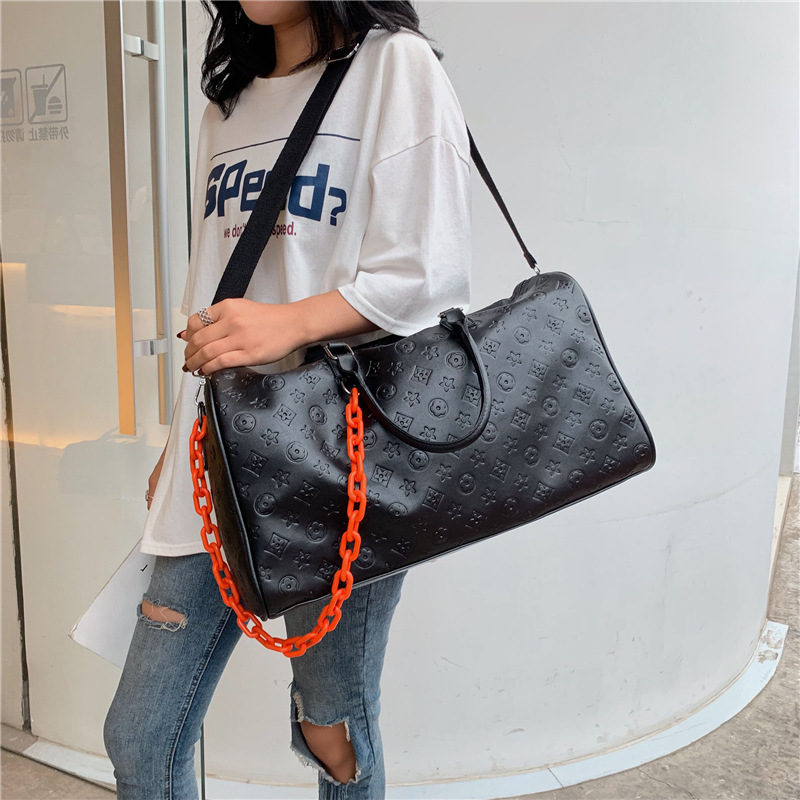 Picture of 2023 New Short Distance Travel Bag Large Capacity pu Portable Travel Luggage Bag Fashion Embossed Sports Fitness Bag