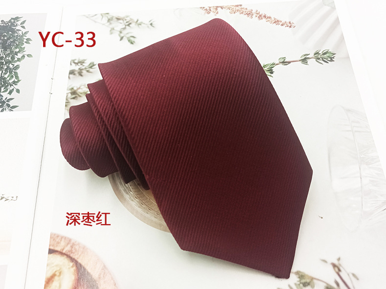 Picture of Business Casual Men's Tie Polyester Silk Twill Black Red Suit Accessories 8cm Hand Tie Solid Color Tie