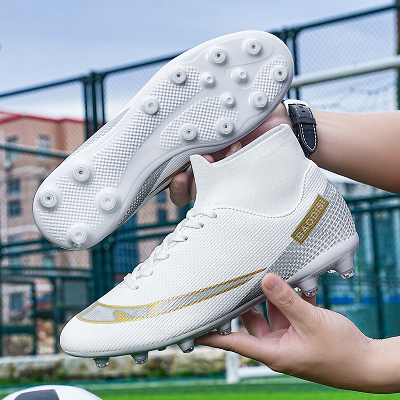 Cross-border generation football shoes men's high-top broken nails artificial grass student training shoes explosions 2150 spikes sneaker