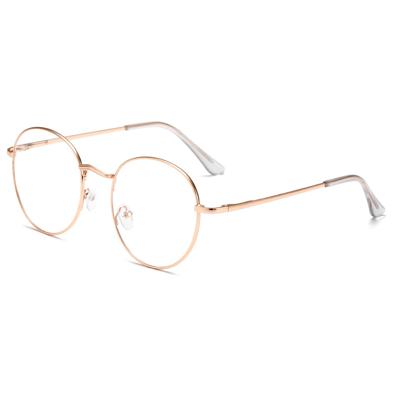 Picture of New Anti-Blue Light Glasses for Women Korean Style Metal Round Flat Frame Literary Retro Oval Frame Glasses for Men