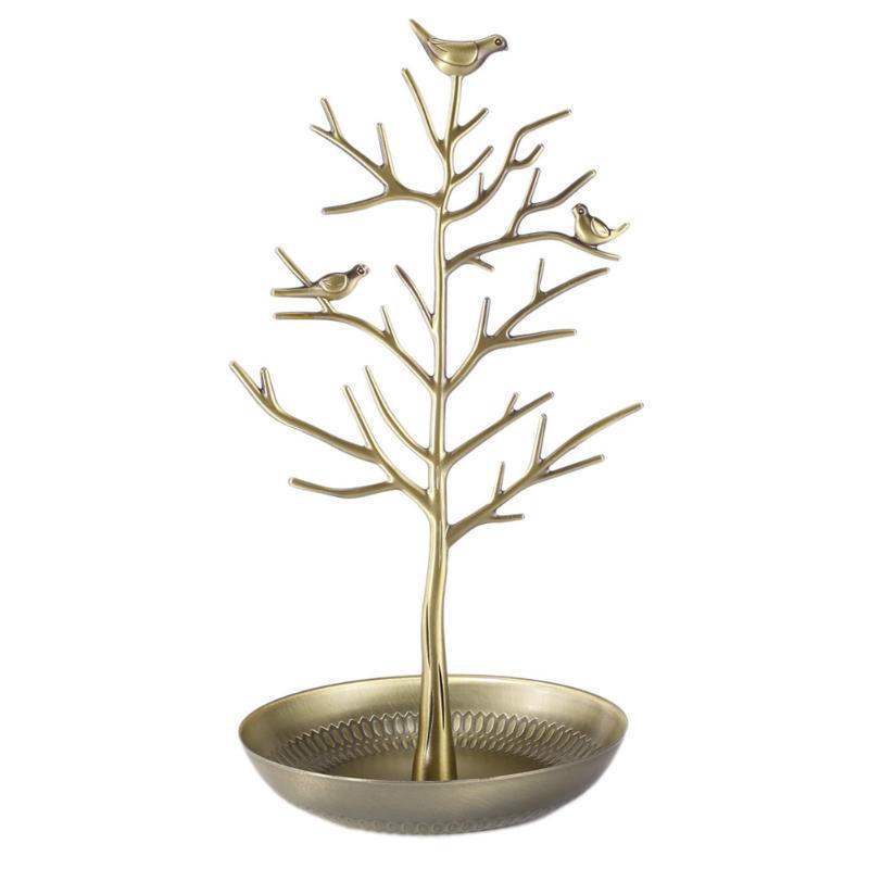 Picture of Danyuan Creative Alloy Bird Money Tree Jewelry Stand Jewelry Stand Earrings Ornament Storage Display Jewelry Props