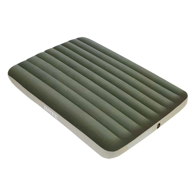 Intex Thickeneded Inflatable Bed Line Pull Flocked Air Bed Camping Style Air Bed Outdoor Single and Double Portable