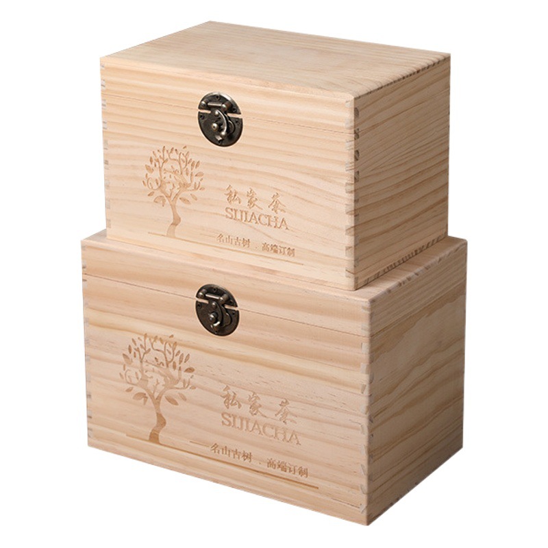 Fuding white tea wooden box old white tea wooden box loose tea wooden box Pu'er black tea wooden box small green orange wooden box in stock wholesale