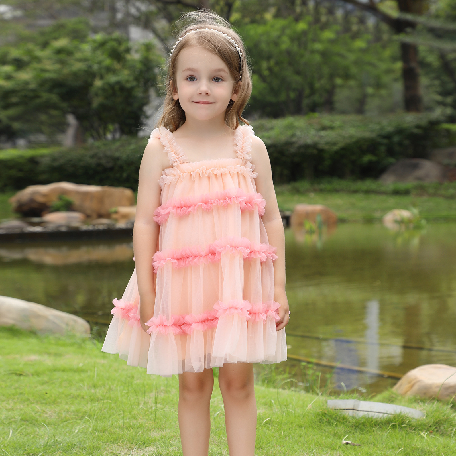 Picture of Girls' Tutu Skirt Princess Dress Yiwu Lingfeng Autumn New Spaghetti Strap Dress Baby Girl Formal Dress Girls' Dress