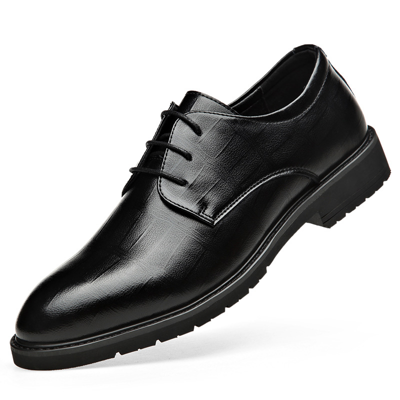 Picture of Spring New Dress Leather Shoes Soft Leather Business Casual Men's British Style Korean Pointed Toe Work Banquet Wedding Shoes