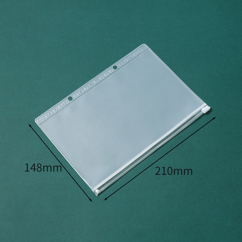 Picture of A5A6A7B5A4 book 6-hole loose-leaf notebook zipper bag bill Hand Book PVC storage bag clip chain pencil case