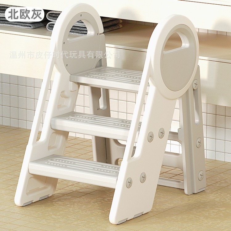 Picture of Multifunctional Children's Safety Double-layer Step Stool Baby Non-slip Height-increasing Children's Birthday Gift Step Stool Step Stool