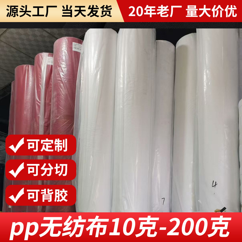 Non-Woven Fabric Manufacturer's New Material White Pp 50g 80g 100g Polypropylene Spunbond in Stock Breathable