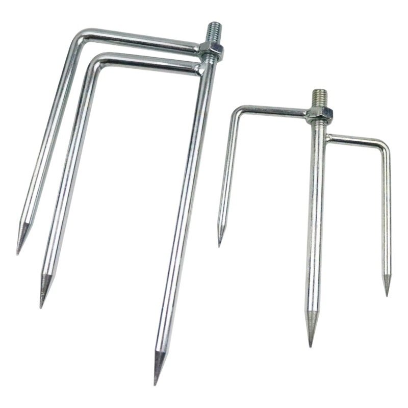 Fishing Umbrella Fork Metal Ground Insert Extended Large and Small 12mm Triangular Umbrella Insert Sun Umbrella Insert Fishing Gear Wholesale