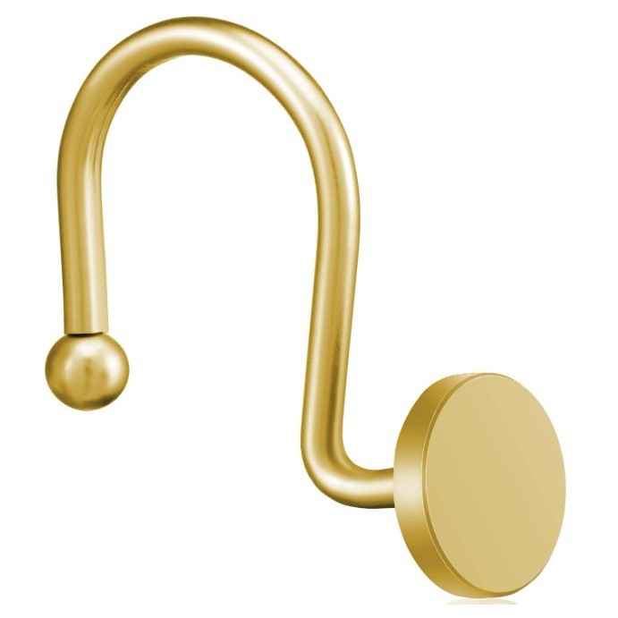 Picture of Metal shower curtain ring round shower curtain hook multicolor optional 12 metal hooks S-shaped curtain hanging ring