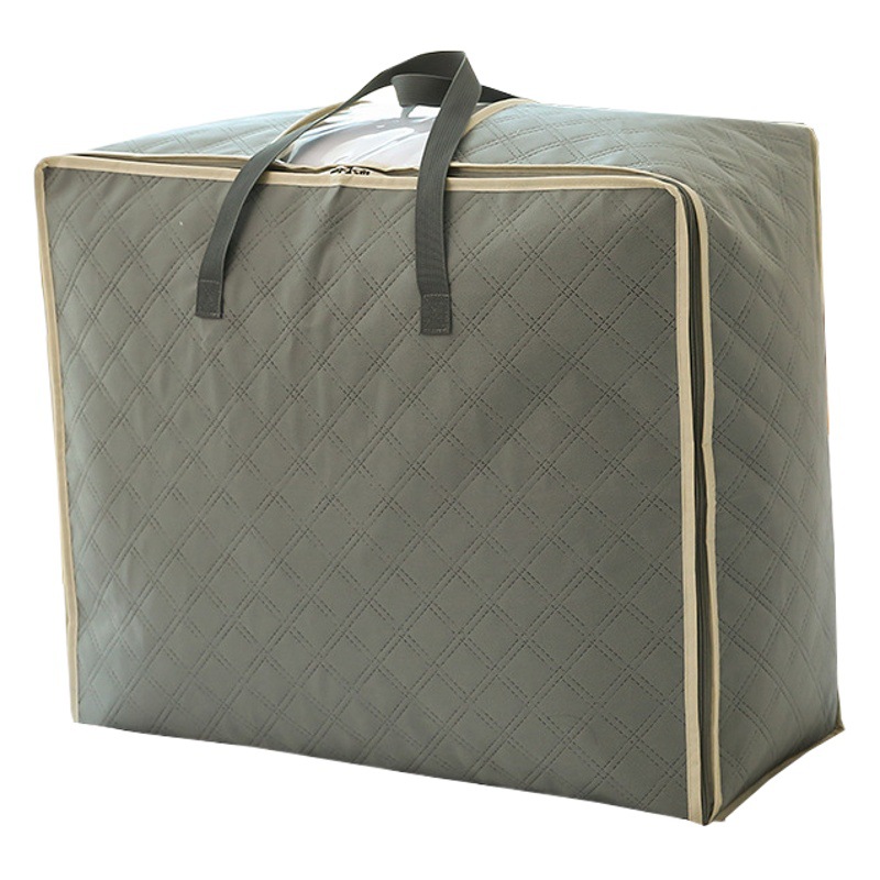 Non-woven hand-held quilt bag pressed rhombic lattice thickened clothes packing bag moving Quilt storage bag