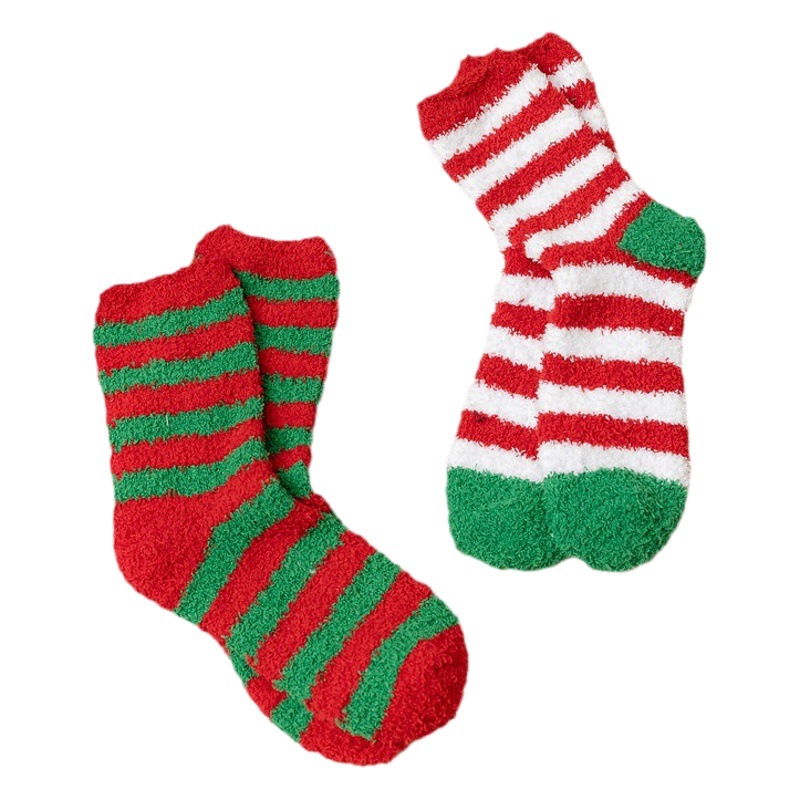 Christmas socks children's coral fleece socks women's cross-border carpet plus fleece socks winter thickened floor sleeping plush socks