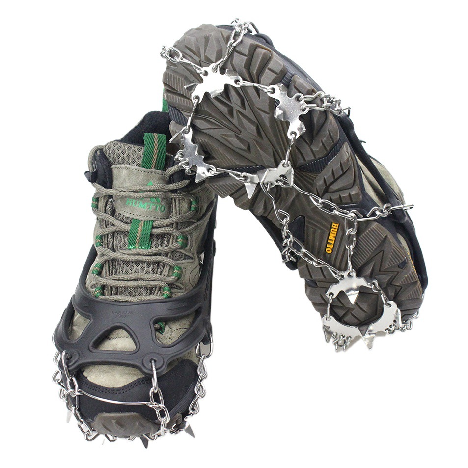 19 Tooth Anti-Slip Climbing Ice Claw Outdoor Ice and Snow Stainless Steel Anti-Slip Shoe Chain Reinforcing 19 Tooth Climbing Shoe Cover