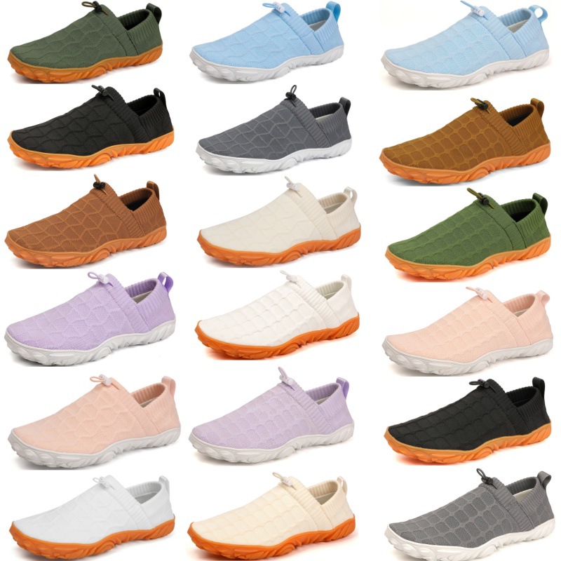 Outdoor Versatile Barefoot Breathable Sweat-Absorbent Fly-Knit Sports Shoes for Men and Women, Running Exercise, Daily Walking Fitness Wide-Toe Shoes
