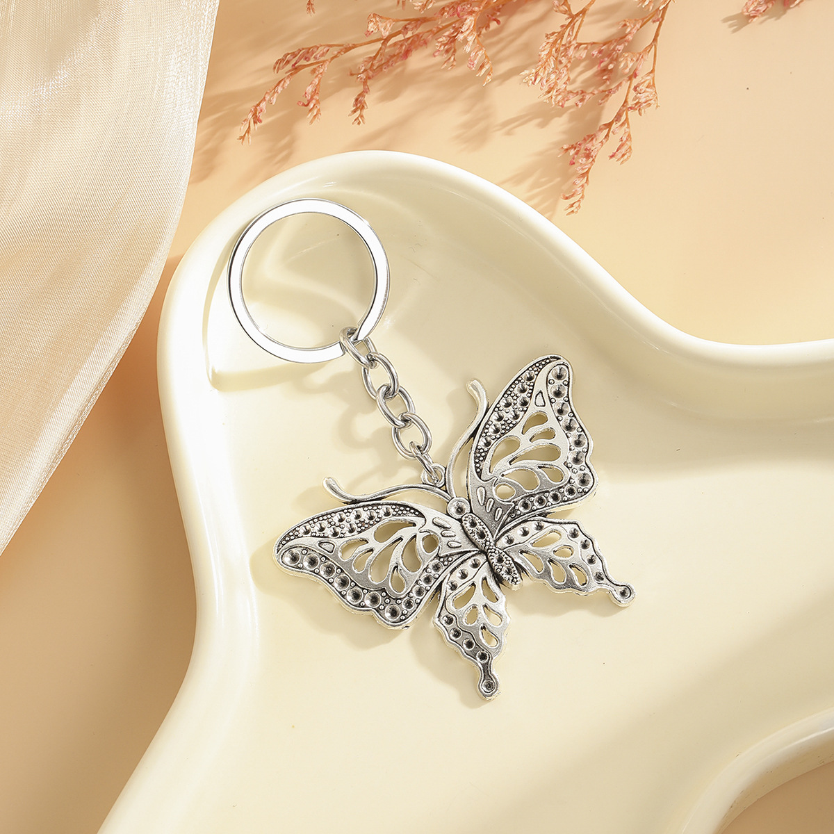 Cross-Border Hot-Selling Jewelry Big Butterfly Keychain DIY Handmade Bag Pendant Export Small Gift