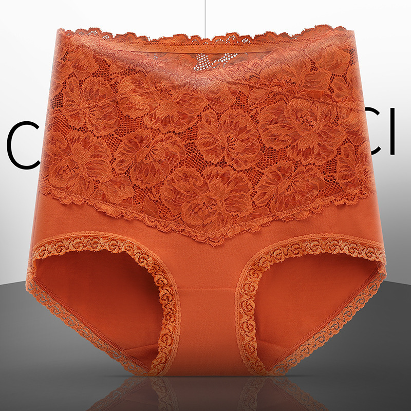 Picture of High-Waisted Lace Underwear for Women, Butt Lifting Pants for Women, Pure Cotton Crotch Fat Mm, Large Size Briefs for Women