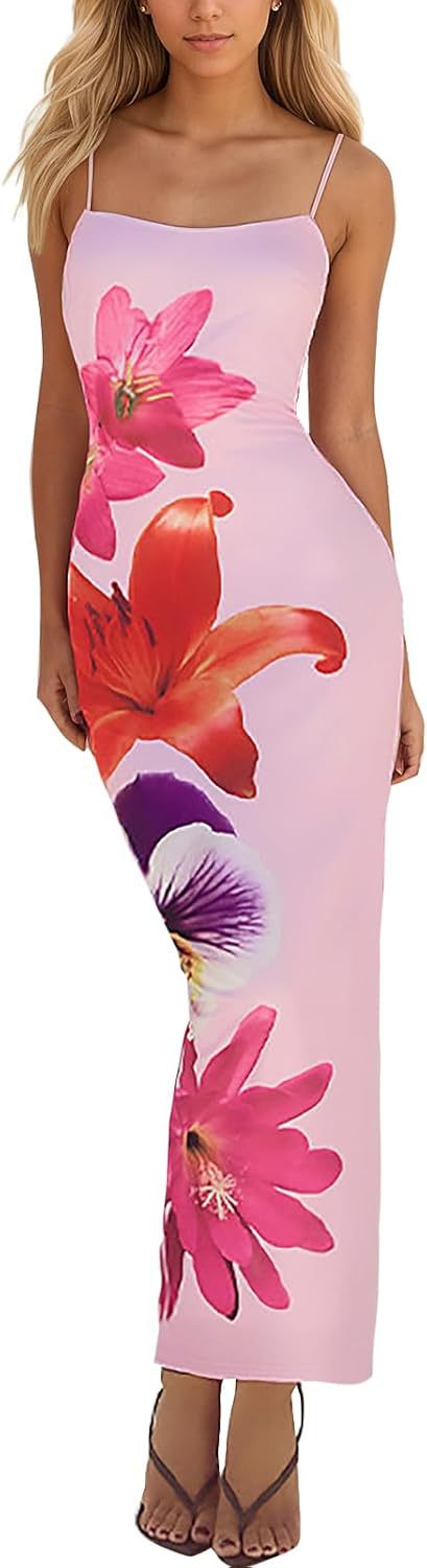 Picture of Autumn 2025 New Elegant Temperament Tight Low-cut Contrast Color Rose Print Design One Step Sling dress