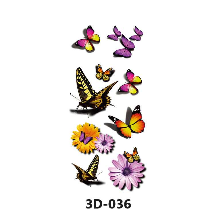 Picture of Spot Wholesale 3D Butterfly Waterproof Sweat Female Stereo Artificial Creative Temporary Stickers European and American Cross-Border Butterfly Tattoo Stickers