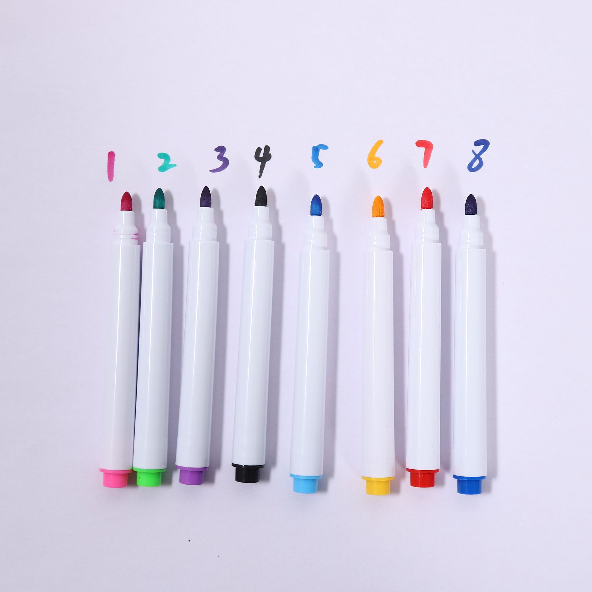 Picture of Factory wholesale black color whiteboard pen creative with brush water-based environmental protection small erasable pen advertising LOGO lettering