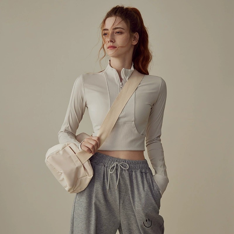 Sports Top Yoga Wear Women's Autumn and Winter Tight Long Sleeve Running Fitness Wear Coat Training Jacket