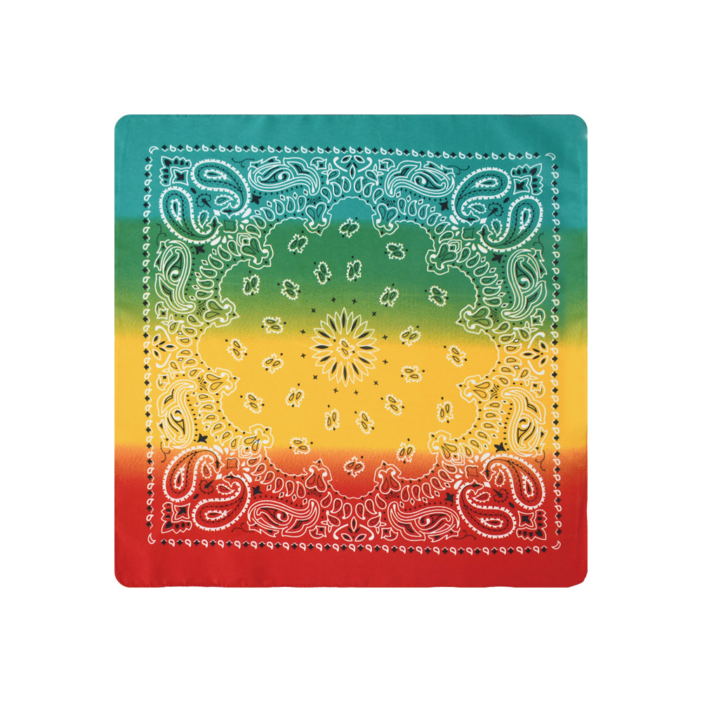 Picture of Cross-border wholesale polyester double cashew gradient riding bandana headscarf outdoor hip hop square scarf wholesale