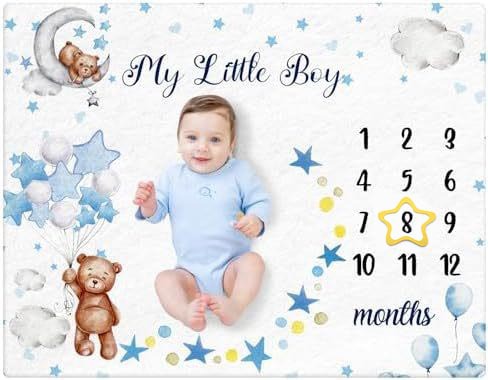 Picture of Cross-border Wholesale Baby Milestone Blanket Baby Growth Commemorative Photography Blanket Double-sided Flannel Soft Photo Blanket