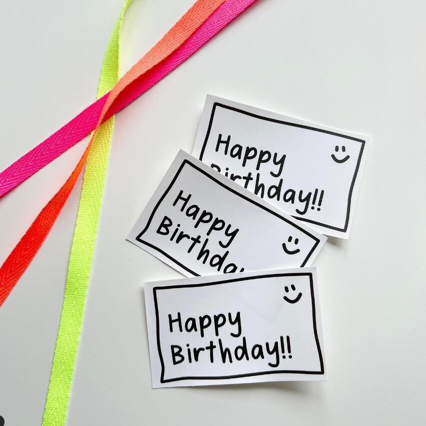 Picture of 30 simple black and white Pink ins style rectangular greeting cards happy birthday Thank you bouquet cards