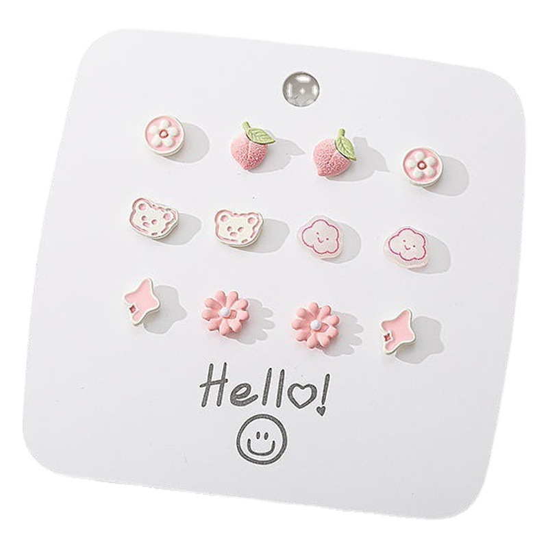 Non-Fading Spring and Summer Niche Gentle and Cute Imitation Silver Needle Earrings Fresh Earrings Student Small Fresh Earrings