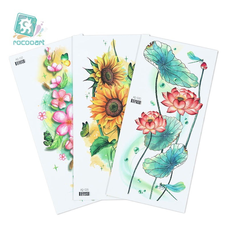 Ruicai Dragon New Cross-border Waterproof Color Ink Painting Flower Arm Tattoo Flower Tattoo
