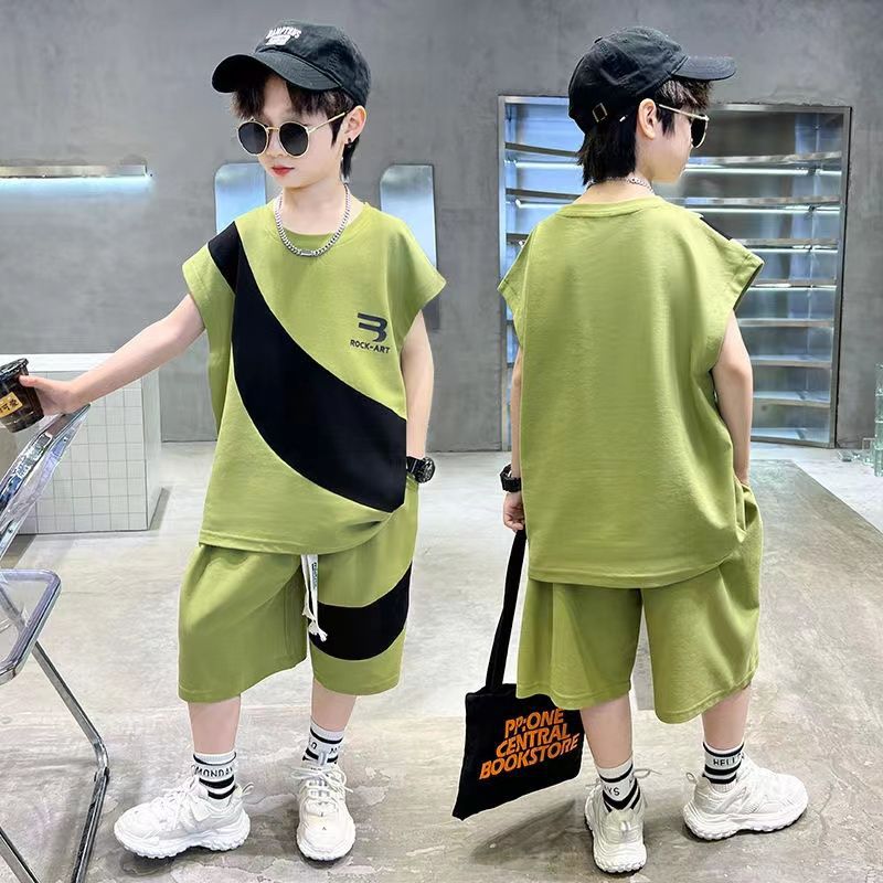 Boys Vest Suit 2025 New Kidsren's Summer Clothing, Fashionable Summer Thin Style Little Boy Sleeveless Cool and Fashionable Trendy