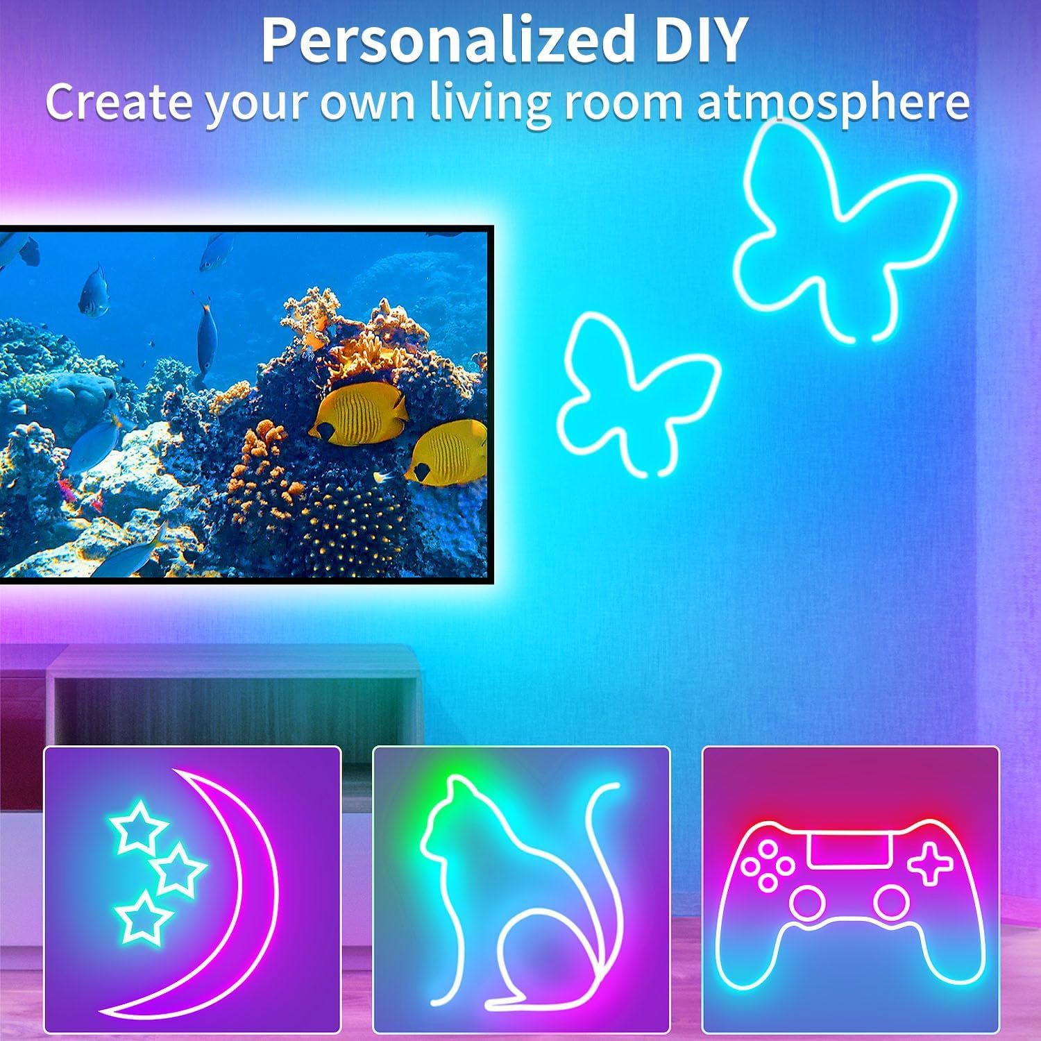 Picture of Cross Border Explosions LED Neon Light with Remote APP Control IP65 Flexible Neon Light with Light 24V RGB