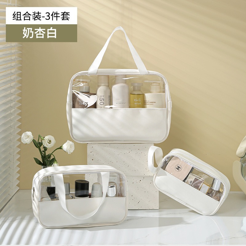 Picture of Portable Transparent Cosmetic Bag, Large Capacity, Portable Waterproof Toiletry Bag, Multi-Functional Storage Bag, Transparent Splicing