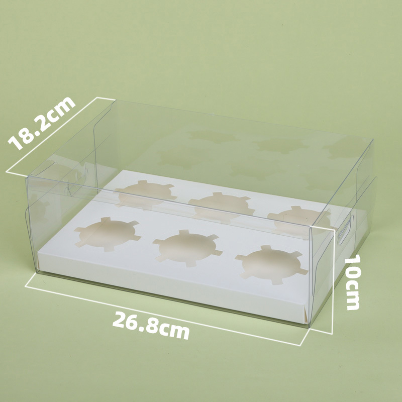 Picture of Spot transparent cup cake box 4 grain 6 grain 12 grain Maffen cup cupcake packaging box wholesale