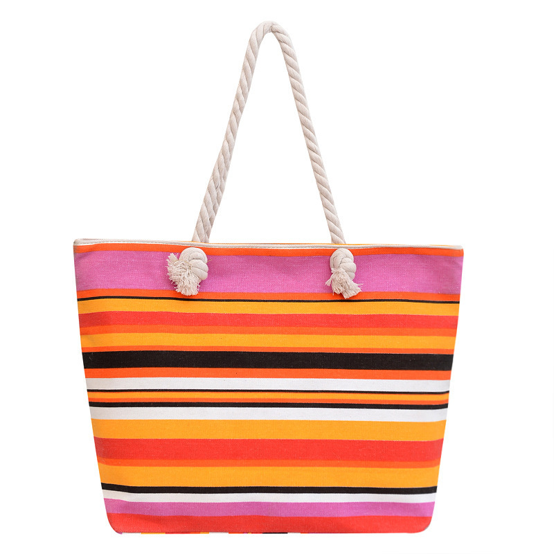 Picture of New Ethnic Style Simple Handbag Double-sided Printed All-match Large Capacity Women's Canvas Bag Hemp Rope Shoulder Casual Bag