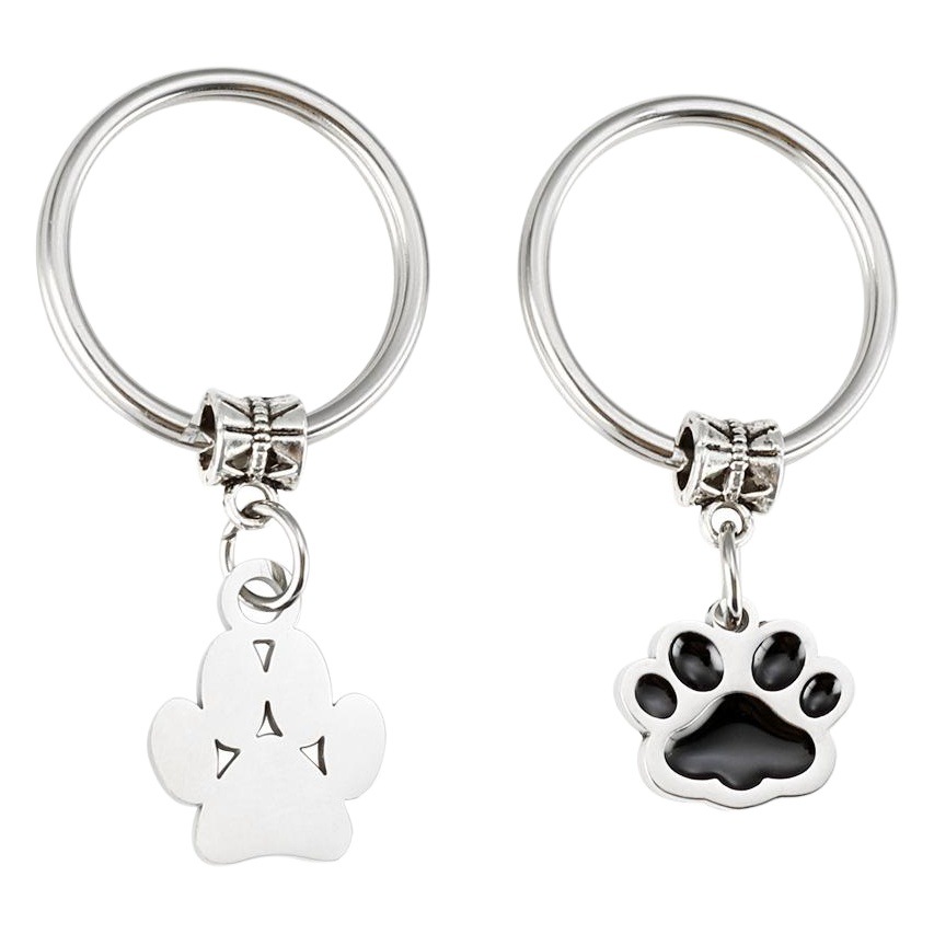 Personalized cute jewelry pet key chain dog claw feet dog footprint pendant 304 stainless steel manufacturers in stock