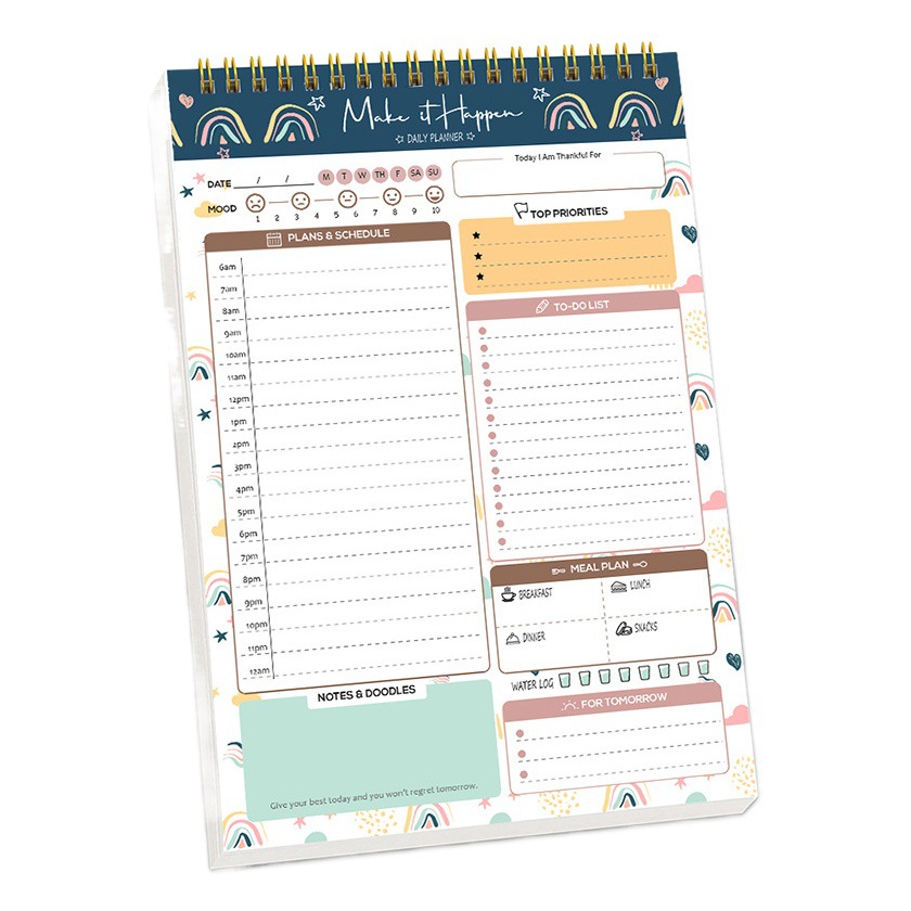 Amazon Hot Sale A5 English Schedule Plan Retro Simple Daily Weekly Time Management Plan Note