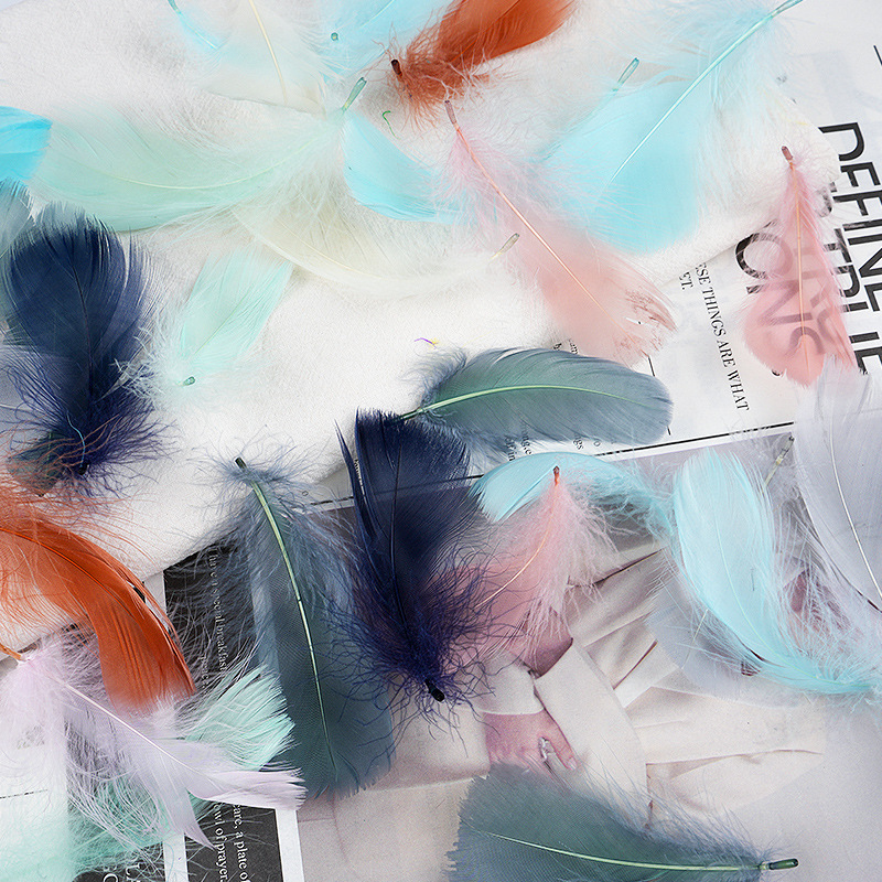 Picture of diy handmade color floating feather goose feather dream catcher wave ball gift box filling decoration materials